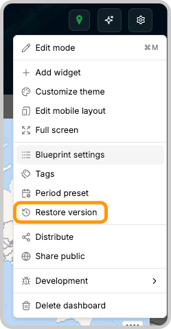 Restore dashboard to a previous version