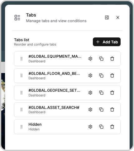 Dashboard tabs example