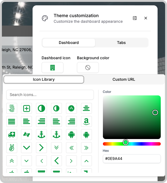 Dashboard icons