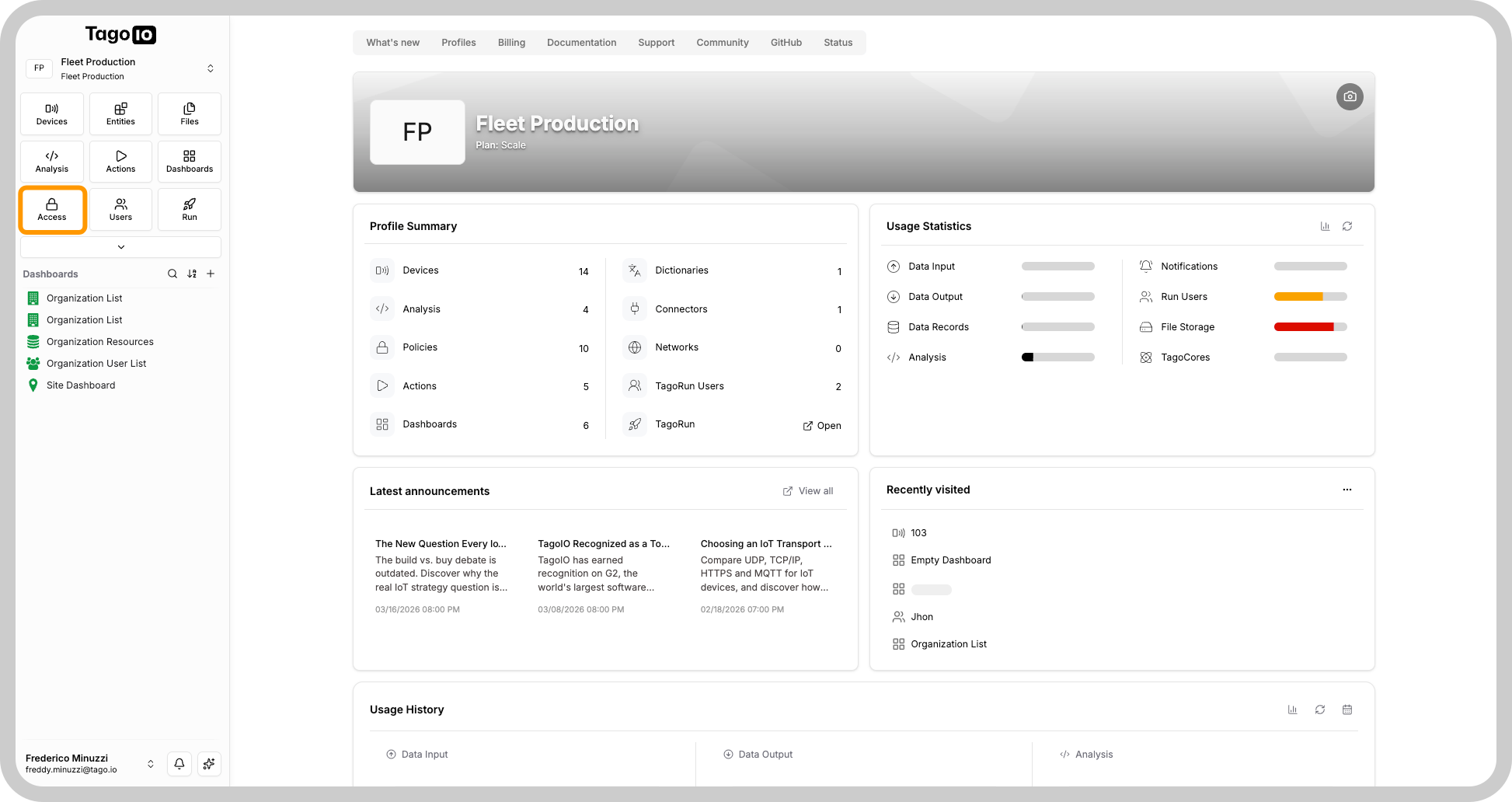 Access Management: policy list and Add Policy button