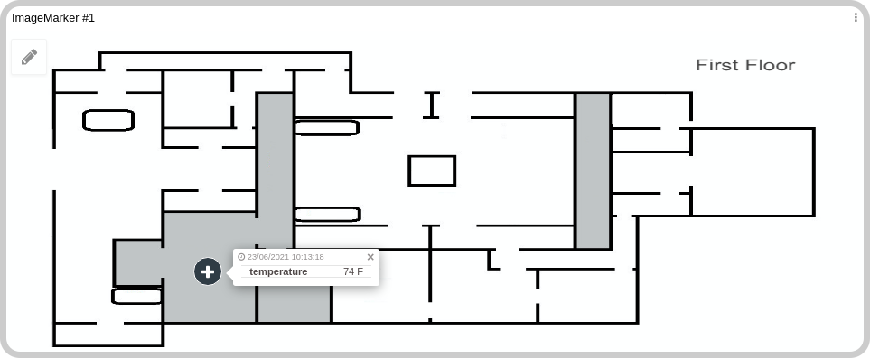 Image marker example showing pins on a floor plan