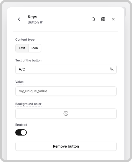 Keypad button configuration