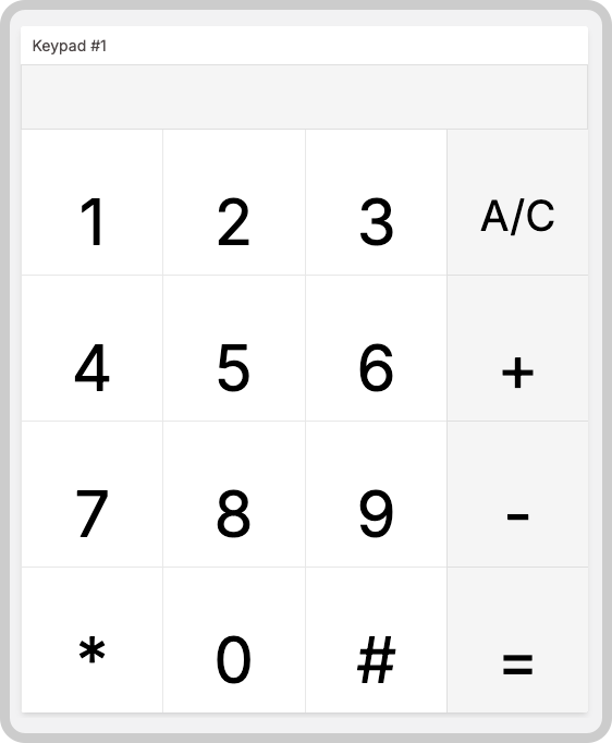 Keypad layout showing numbers 1 to 9, *, 0, #