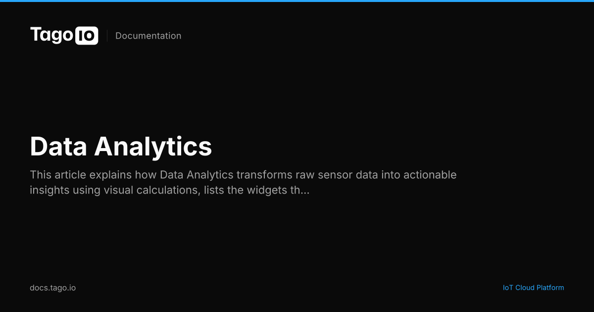 Data Analytics | TagoIO Docs