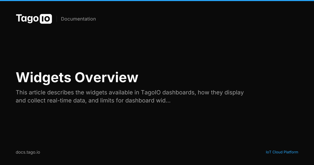 Widgets Overview | TagoIO Docs