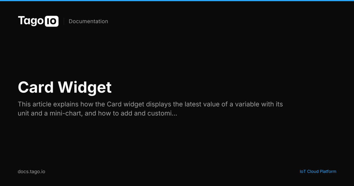 Card Widget | TagoIO Docs
