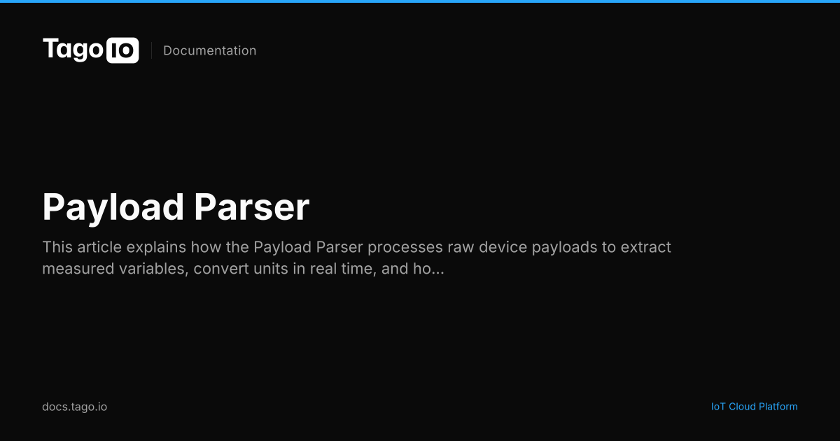 Payload Parser Example Payload Parser | TagoIO Docs