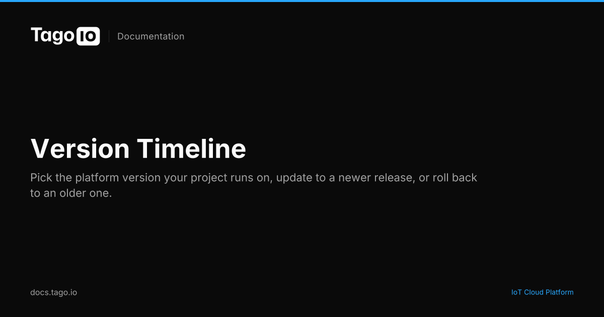 Version Timeline | TagoIO Docs