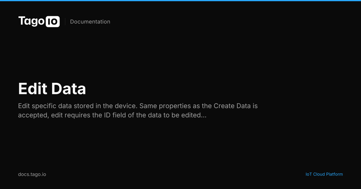 Edit Data | TagoIO Docs