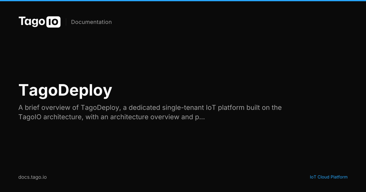 TagoDeploy | TagoIO Docs