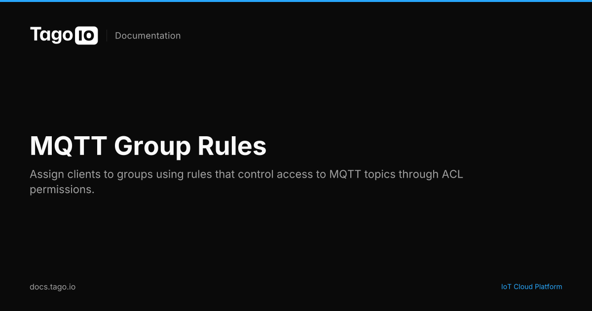 MQTT Group Rules | TagoIO Docs