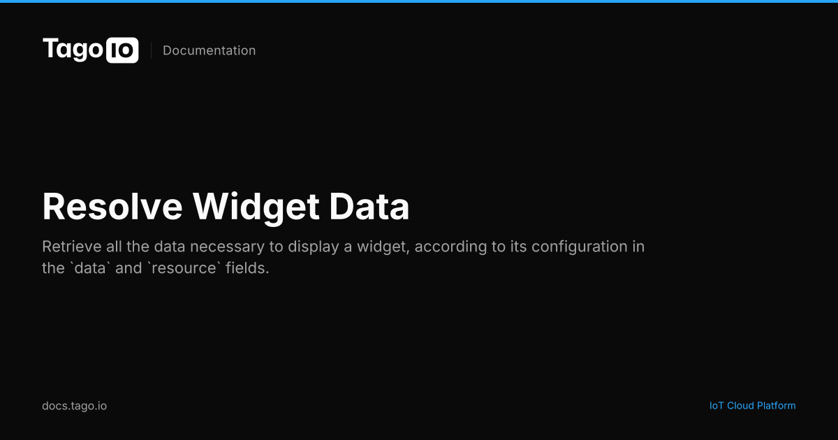 Resolve Widget Data | TagoIO Docs