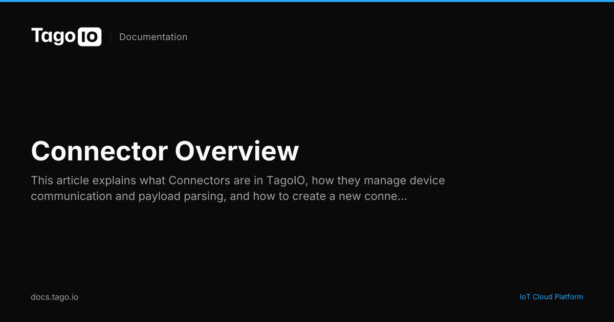 Connector Overview | TagoIO Docs