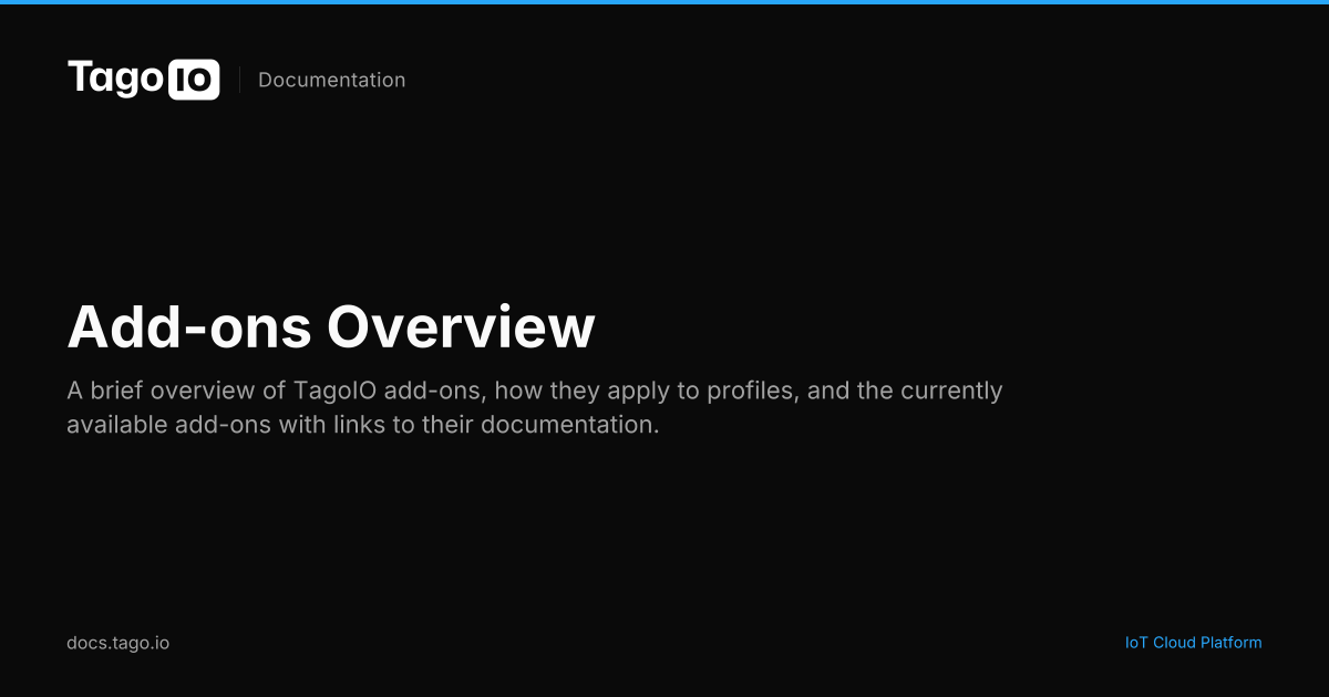 Add-ons Overview | TagoIO Docs
