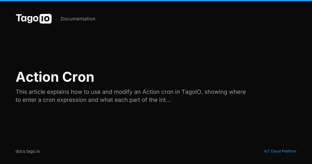 Action Cron | TagoIO Docs