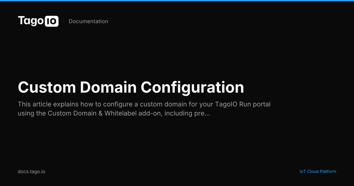 Custom Domain Configuration | TagoIO Docs