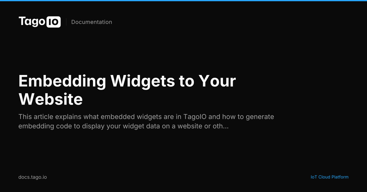 Embedding Widgets to Your Website | TagoIO Docs