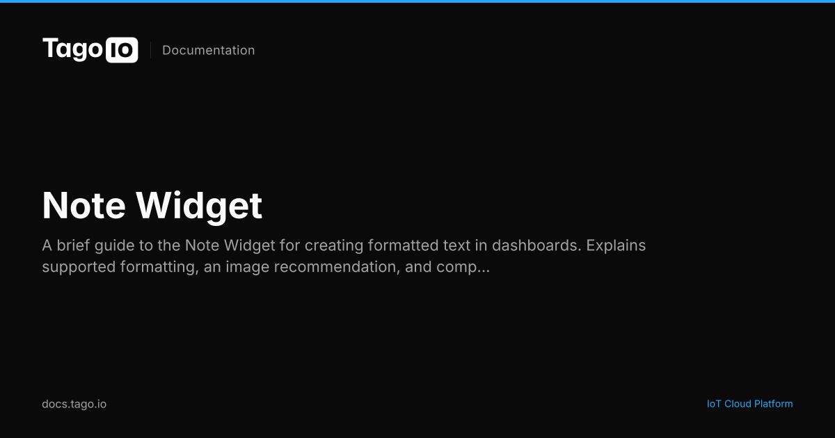 Note Widget | TagoIO Docs