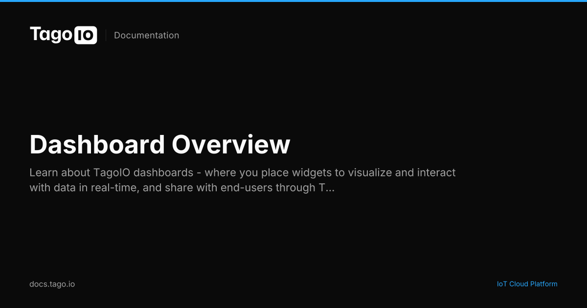 Dashboard Overview | TagoIO Docs
