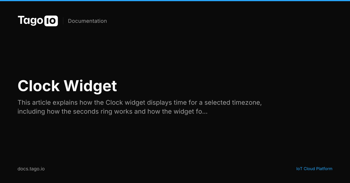 Clock Widget | TagoIO Docs