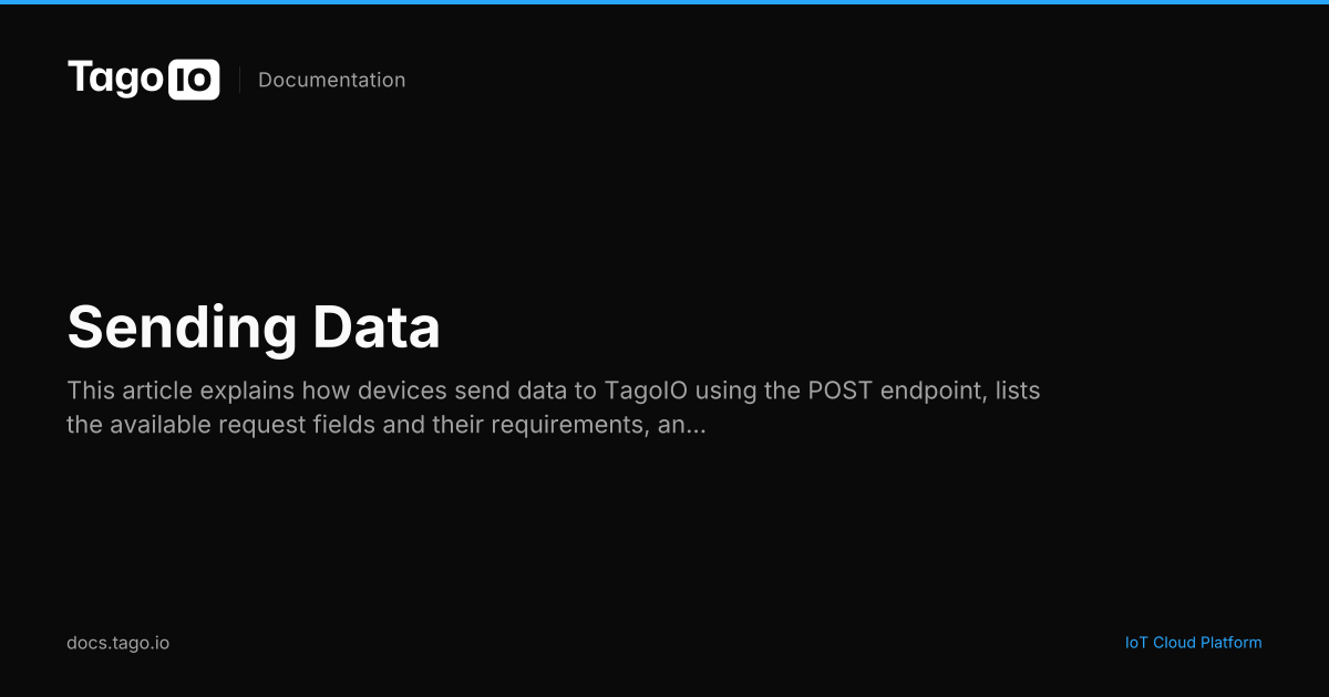 Sending Data | TagoIO Docs